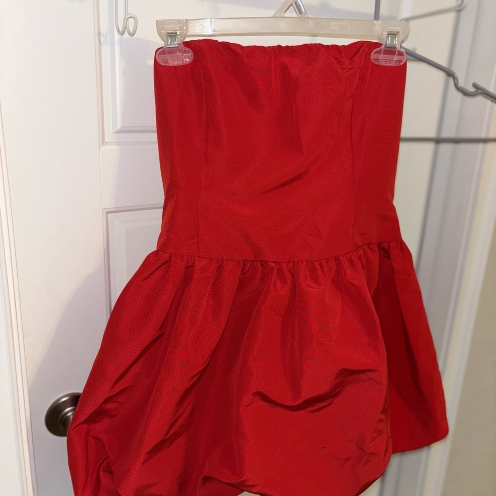 Red Strapless Dress